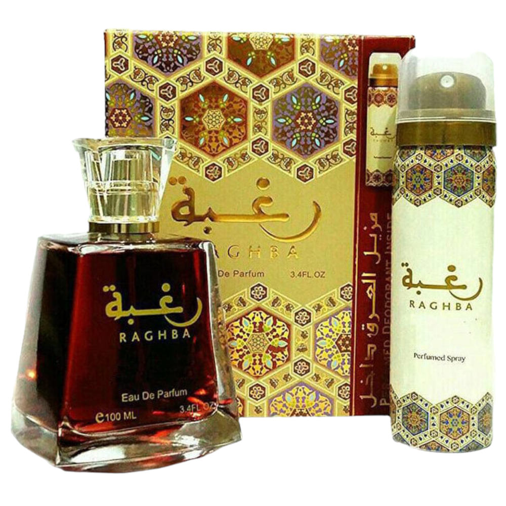Lattafa Raghba set parfum arabesc femei 100 ml + deo 50 ml