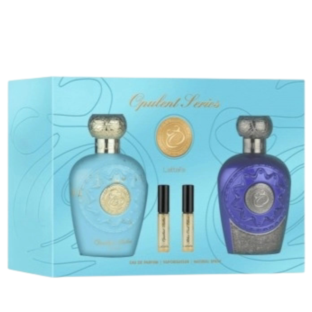Set cadou Lattafa Opulent Blue Oud Elixir si Opulent Dubai 2 x 100 ml