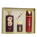 sticla Lattafa Ansaam Gold set cadou parfum femei 4 piese